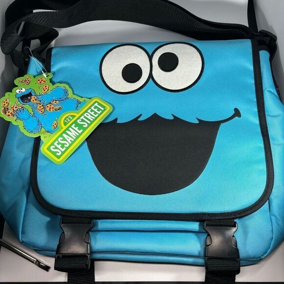 2009 Cookie Monster Messenger Computer Diaper Shoulder Bag Sesame Street‎ Purse - Picture 1 of 3